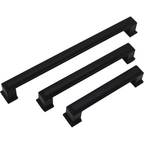 10 Pack 212mm Black Aluminum Kitchen Cabinet Handles - MUMU Black Kitchen Cabinet Drawer Handles (1/3)