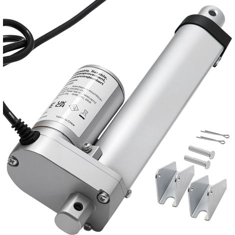 Actionneur Linéaire 12 V, Actionneur à Mouvement Linéaire Course 101,6 mm, Étanchéité IP54, 1000 N, 15 mm/s, avec Support de Montage, pour Bureau Élévateur, Fauteuils Inclinables, Ouvre-portes (1/5)