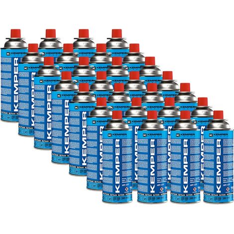 Kemper – Pack de 28 cartouches de gaz butane 220g – Système de sécurité renforcé – Valve à baïonnette pour retrait sans perte de gaz (1/2)