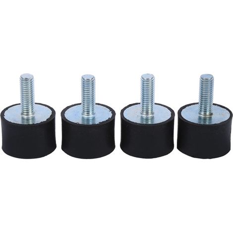 Lot de 4 supports antivibratoires, filetage M8, caoutchouc renforcé acier zingué, pour compresseurs, pompes, moteurs (1/5)