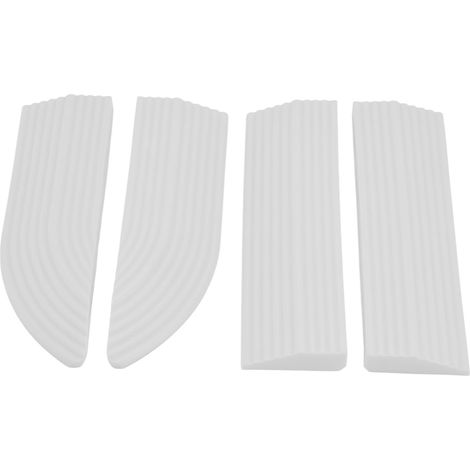 Seuil incliné universel pour robot aspirateur, rampe antidérapante pour marche, kit de 4 pièces modulables blanc, compatible avec aspirateur, trottinette électrique, fauteuil roulant. (1/5)