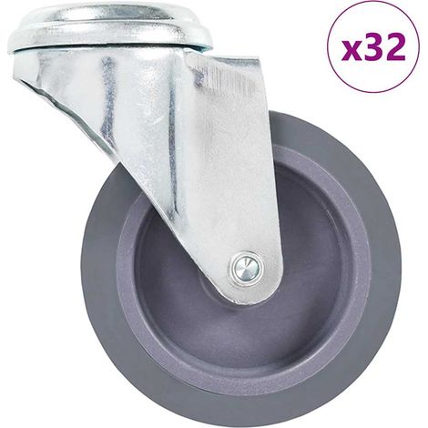 vidaXL 32 pcs Roulettes pivotantes à trou de boulon 75 mm (1/5)