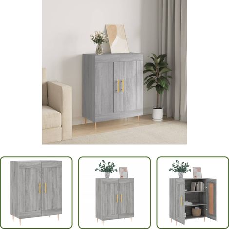 vidaXL Wohnzimmer Schrank - Sideboard Grau Sonoma 69,5x34x90 cm Holzwerkstoff (1/5)