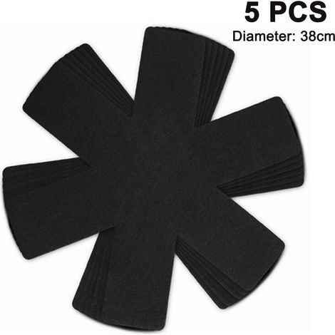 Lot de 5 protège-poêles empilables de 38 cm de large - Empêchent les rayures, séparent et protègent votre vaisselle (1/5)