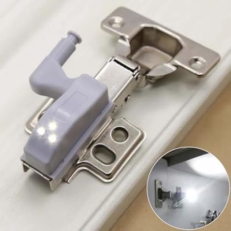 Lot de 20 lampes à capteur LED universelles pour charnières intérieures (blanc), détecteur de mouvement LED, à piles, pour armoires (1/3)
