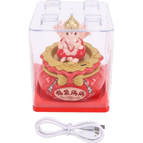 Veilleuse solaire Ganesh, figurine de Ganesh éléphant porte-bonheur avec 2 modes d'éclairage chaud, idéale pour la maison, le bureau ou le tableau de bord de la voiture. (1/5)
