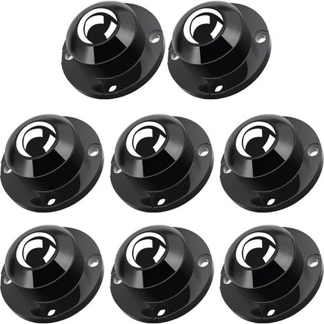 Roulettes pour Meubles, Roulettes Universelles Pivotantes à 360°,44mm Roulettes en Acier Autocollantes pour Petits Meubles, Roulettes pour Appareils de Cuisine (Gris Noir, 8 PCS) (1/5)