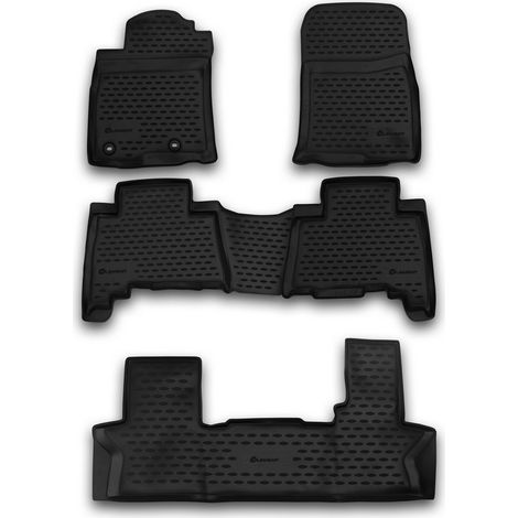 KIT TAPPETINI COMPATIBILE CON TOYOTA Land Cruiser Prado 150, 2013-, 7 seats, 5 pcs.  TAPPETINO IN GOMMA TPE  BORDO ALTO 3D ANTISCIVOLO IMPERMEABILE