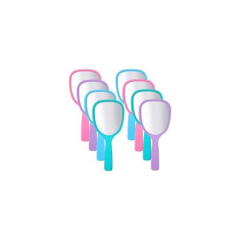 8 miroirs de maquillage (2 de chaque couleur : vert, violet, rose et bleu ciel). (1/5)