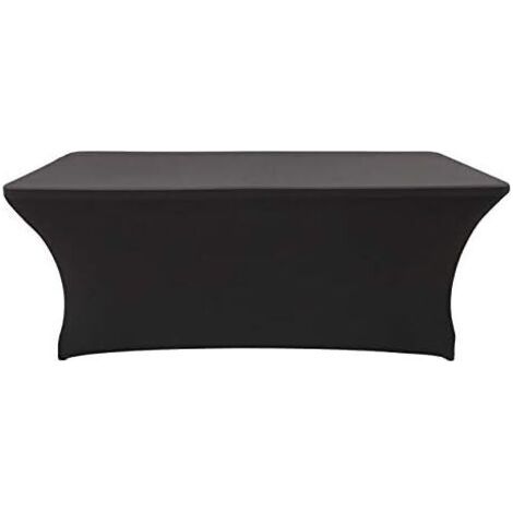 Sollbry Housse pour Tables Nappe de Tables, Stretch Table de Couverture de Tissu 8 ft Pied rectangulaire Table à chevalets Banquet de Mariage 244 76 76 cm (Noir) (1/5)