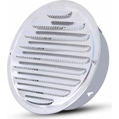 Serbia – Grille d'aération ronde Ø 110 mm en acier inoxydable – Ventilation avec filet pour cheminée – Montage facile et esthétique (1/4)