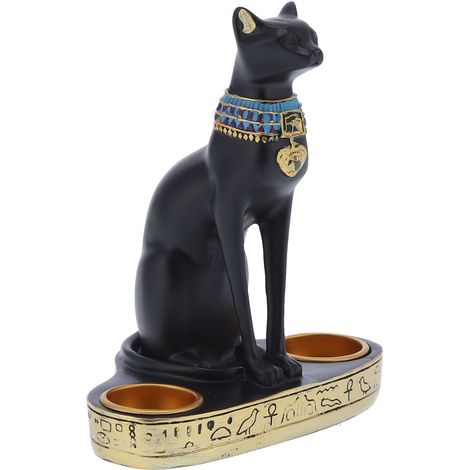 Statuette de chat vintage en résine, bougeoir, décoration pour la maison ou le bureau, cadeau de mariage (1/5)