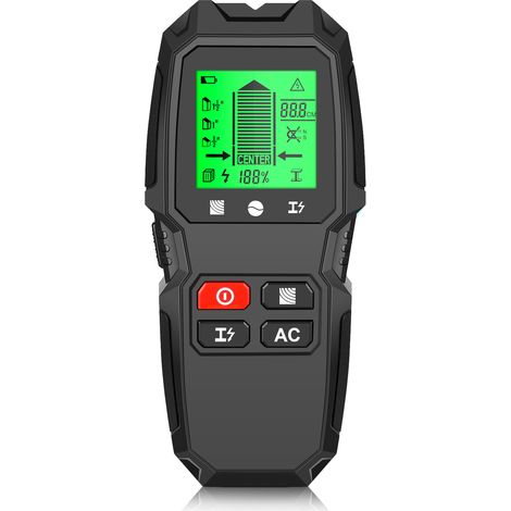 Détecteur de montants mural 5 en 1, détecteur de montants électronique avec écran LCD HD utilisé pour détecter les fils métalliques en bois avec fonction d'avertissement (1/5)