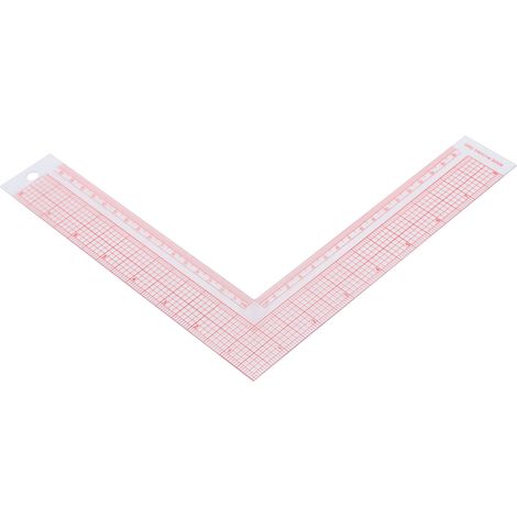 Équerre, règle en L, équerre à angle droit, outil de mesure pour PMMA et PVC, pour dessin de tailleur et loisirs créatifs. (1/5)