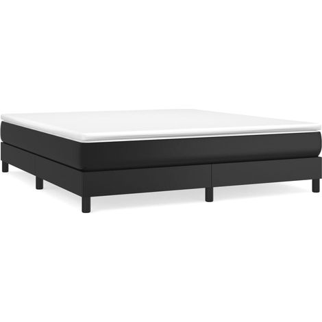 Maison Exclusive - Sommier à lattes de lit avec matelas Noir 180x200 cm Similicuir