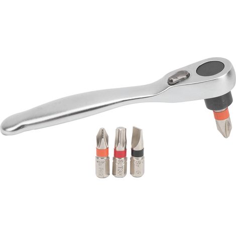 Kit de clés à cliquet 45, matériau en acier, tournevis multimodèle, poignée d'embout, outil de réparation 4 pièces