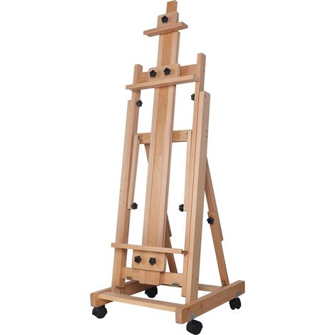 Collapsible H-Frame Easel Holds Canvas Art Up to 86" High Extra Large Wood Easel Movable & Tilting Flat Floor Art Easel Stand Studio Art Easel for Adults (1/5)