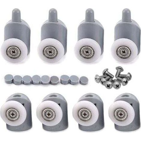 8 Pack 23mm Shower Door Rollers, Bathroom Sliding Door Rollers (1/4)