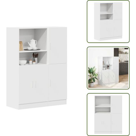 Ensemble d'armoires de cuisine 2 pcs blanc bois d'ingénierie - Ensemble D'armoires De Cuisine - Ensembles D'armoires De Cuisine - Ensemble D'éléments De Cuisine - Ensemble D'armoires De Cuisine Modern (1/5)