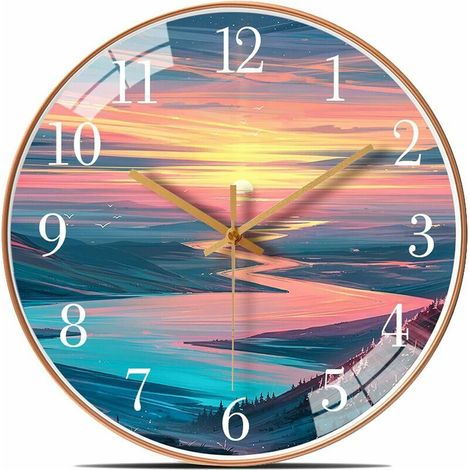 royaluxe - Horloge murale sans bruits de tic-tac, Sanlianzi horloge de cuisine horloge de cuisine moderne horloge radio-pilotée horloge murale quartz silencieuse pour salon chambre d'enfant, 20cm (1/5)