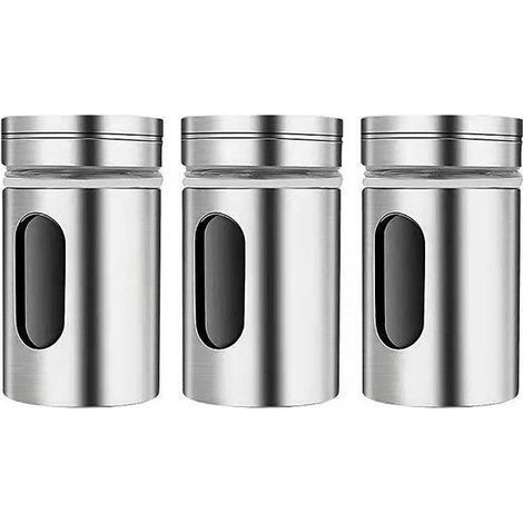 3-teiliges Gewürzstreuer-Set, Gewürzglas, Gewürzglas aus Edelstahl, Mini-Gewürzflasche aus Glas, Gewürzbehälter, o (1/5)