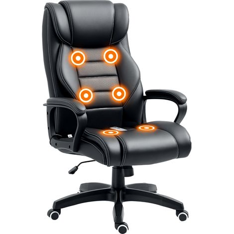 Vinsetto High Back 6 Points Vibration Massage Executive Office Chair Black