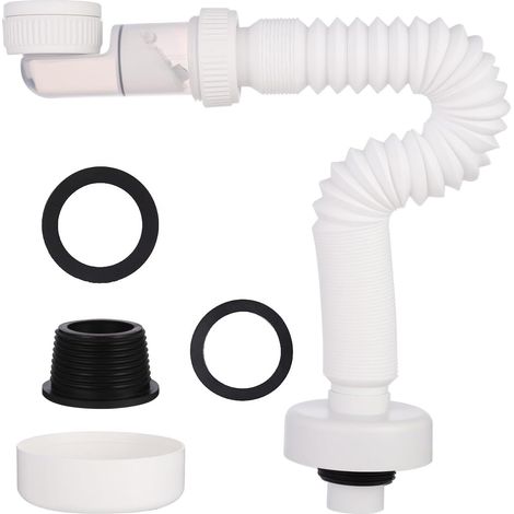 Siphon lavabo 1 1/4" flexible 360° anti-odeur gain de place (1/5)