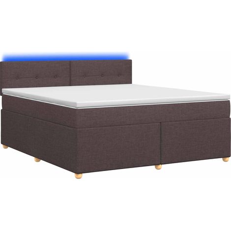 Maison Exclusive - Letto box spring con materasso Marrone Scuro 160 x 200 cm (1/5)