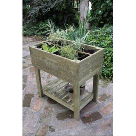 FIORIERA GIARDINIERA RIALZATA LEGNO 80X50XH80 CM