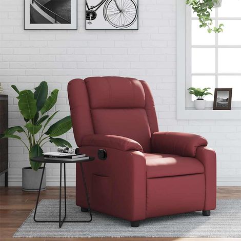 vidaXL Fauteuil inclinable Rouge bordeaux Similicuir (1/5)