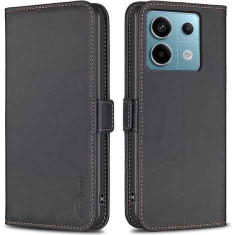 Housse de protection - Xiaomi - Redmi Note 13 Pro 5G - Cuir PU - Antichoc - Noir-Ywey (1/5)