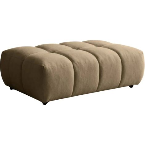 ALEXIA - Pouf en tissu bouclette Café 120x60x40