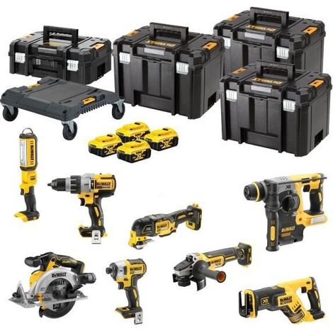 Dewalt – Pack de 8 batteries 18V 5,0 Ah – Compatible avec perceuses et meuleuses – Autonomie prolongée pour travaux intensifs – Accessoires inclus