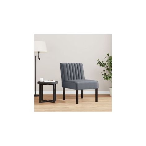 Fauteuil sans accoudoirs gris foncé velours (1/5)