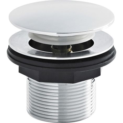 Bath Push Button Waste, No Overflow, for Baths up to 25mm Thick - Chrome