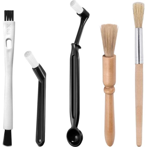 Nettoyage machine à café 5 pièces, brosse pour moulin à café, kit brosses café, accessoires d'entretien pour cafetière, lot de 5 brosses de nettoyage. (1/5)