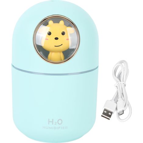 Humidificateur et diffuseur d'arômes, alimentation USB, capacité de 300 ml, arrêt automatique, décoration pour la maison ou le bureau, motif vache bleue (1/5)