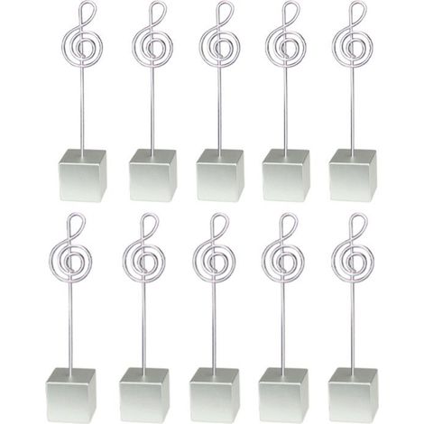 Fotohalter, Fotohalter mit Clip, Notizhalter, Tischkartenhalter, Gastgeschenke, Hochzeiten, Geburten, Taufen, Geburtstage, Silber, 10 Stück (1/5)