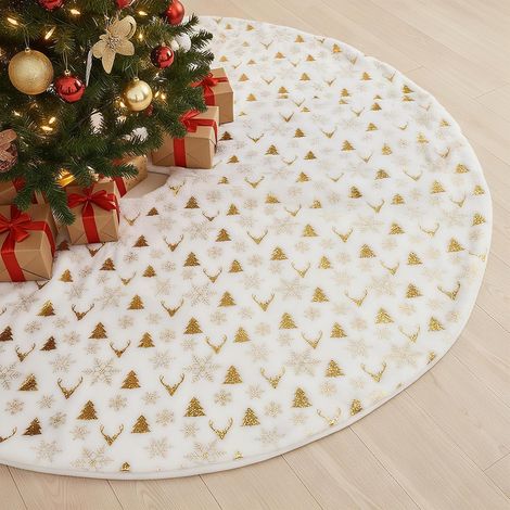 Jupe sapin Noël 90 cm, cache-pied décoratif pour Nouvel An, fêtes et décoration intérieure/extérieure (1/4)