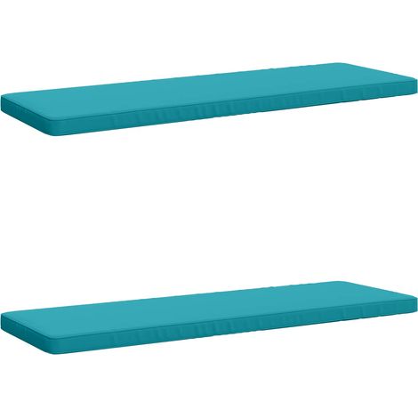 2pcs Coussins de banc, Coussins d'extérieur 100 % polyester Turquoise (1/5)