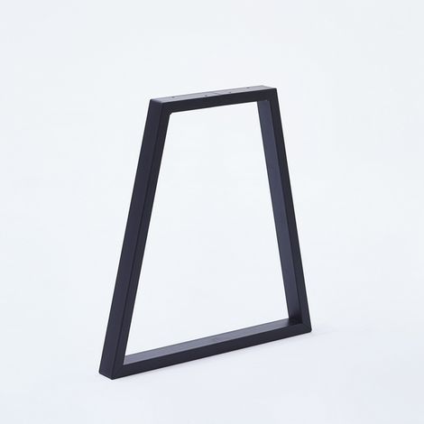 Lot 2 pieds de table trapèze HT 71 x L. Haut 40 x L. Bas 70 cm noir mat (1/4)