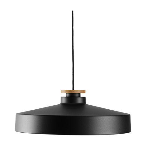 Street L Dome Suspension Plafonnier Plat Noir 1x E27