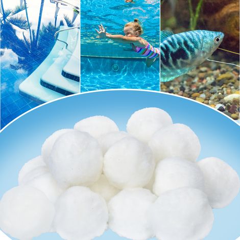 Jiubiaz Filterbälle Weiß 700g Filtersandersatz für Pool Sandfilteranlage Polysphere Filtermaterial