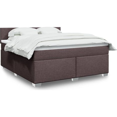 Boxspringbett mit Matratze Dunkelbraun 180x200 cm Stoff