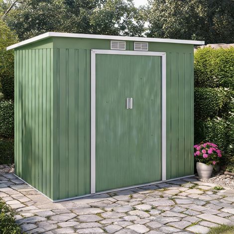 Abri de jardin verde en acciaio 213 x 130 x 172 cm (1/5)