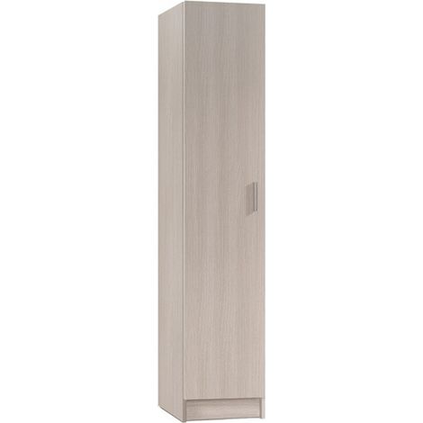 Pegane – Colonne de salle de bain 1 porte en mélamine chêne – Dimensions H180 x L37.2 x P37 cm – Rangement optimisé pour espaces réduits