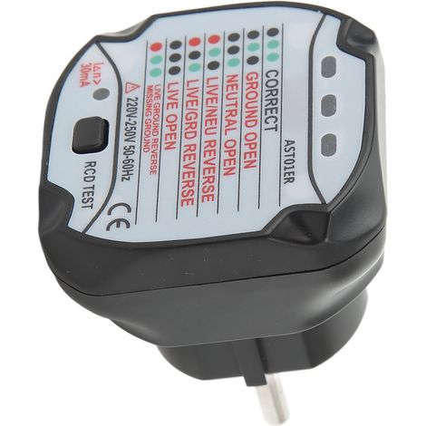 Spannungsprüfer für elektrische Steckdosen EU 220V-250V, schnelle und genaue Polaritätsprüfung, Wandsteckdosenprüfer, Diagnosegerät für Haushaltssteckdosen. (1/5)