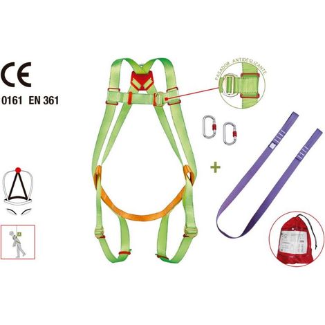 PATACHO arnes seguridad amarre+2 mosquetones , Arnés anticaída dorsal (KIT2)

compuesto por: Arnés anclaje dorsal + elemento de amarre en cinta de 1,5 metros + dos mosquetones de a (1/2)