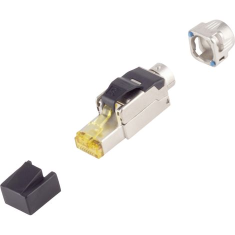 BKL Electronic  RJ-45 Stecker, werkzeugl., Cat. 8.1, STP, Bajonett 10121219     Silber 1 St.