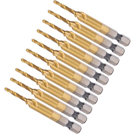 10 Pièces Forets à Tête Hexagonale M3 Diamètre 2.5 mm Revêtement Composite pour Tissage (1/5)